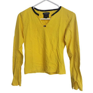 Tommy Jeans Girls Juniors Yellow Long Sleeve V Neck - Medium